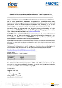 TISAX Dokument V1_sigjk_Priorec gepr. Informationssicherheit u Prototypenschutz